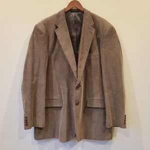 Lauren Ralph Lauren Mens Corduroy Blazer Brown Size 46L Equestrian Hunter Sport